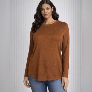 ✨NWT✨Apt. 9 Women’s Brown Ribbed Body, Long Sleeve Lightweight Sweater, Size M